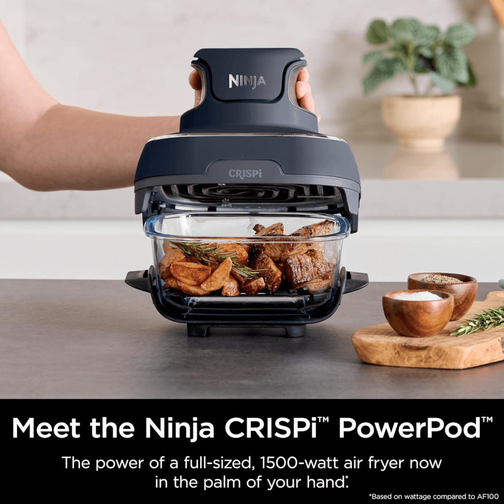 ninja crispi 4-in-1 portable glass air fryer cooking system